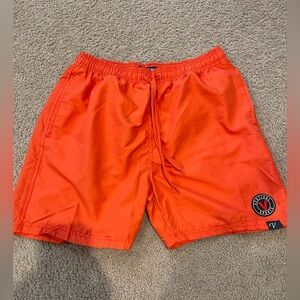 Men's VERTICAL orange sports swim shorts,